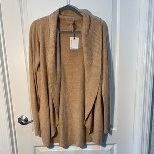 Barefoot Dreams Tan Open-Front Cardigan Soft Size M NWT
